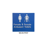 Braille Sign Female and Female Ambulant Toilet (Blue) WA-DS-FTFAT