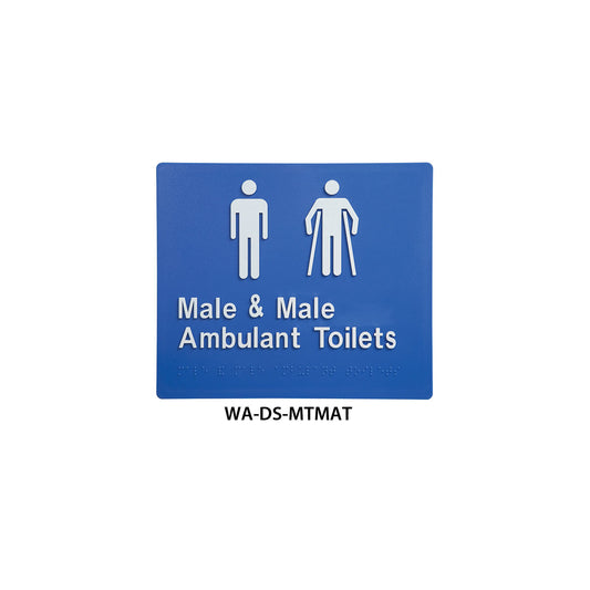 Braille Sign Male and Male Ambulant Toilet (Blue) WA-DS-MTMAT