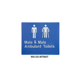 Braille Sign Male and Male Ambulant Toilet (Blue) WA-DS-MTMAT