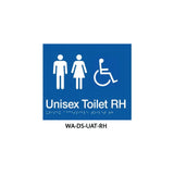 Braille Sign Unisex Accessible Toilet RHS (Blue) WA-DS-UAT-RH