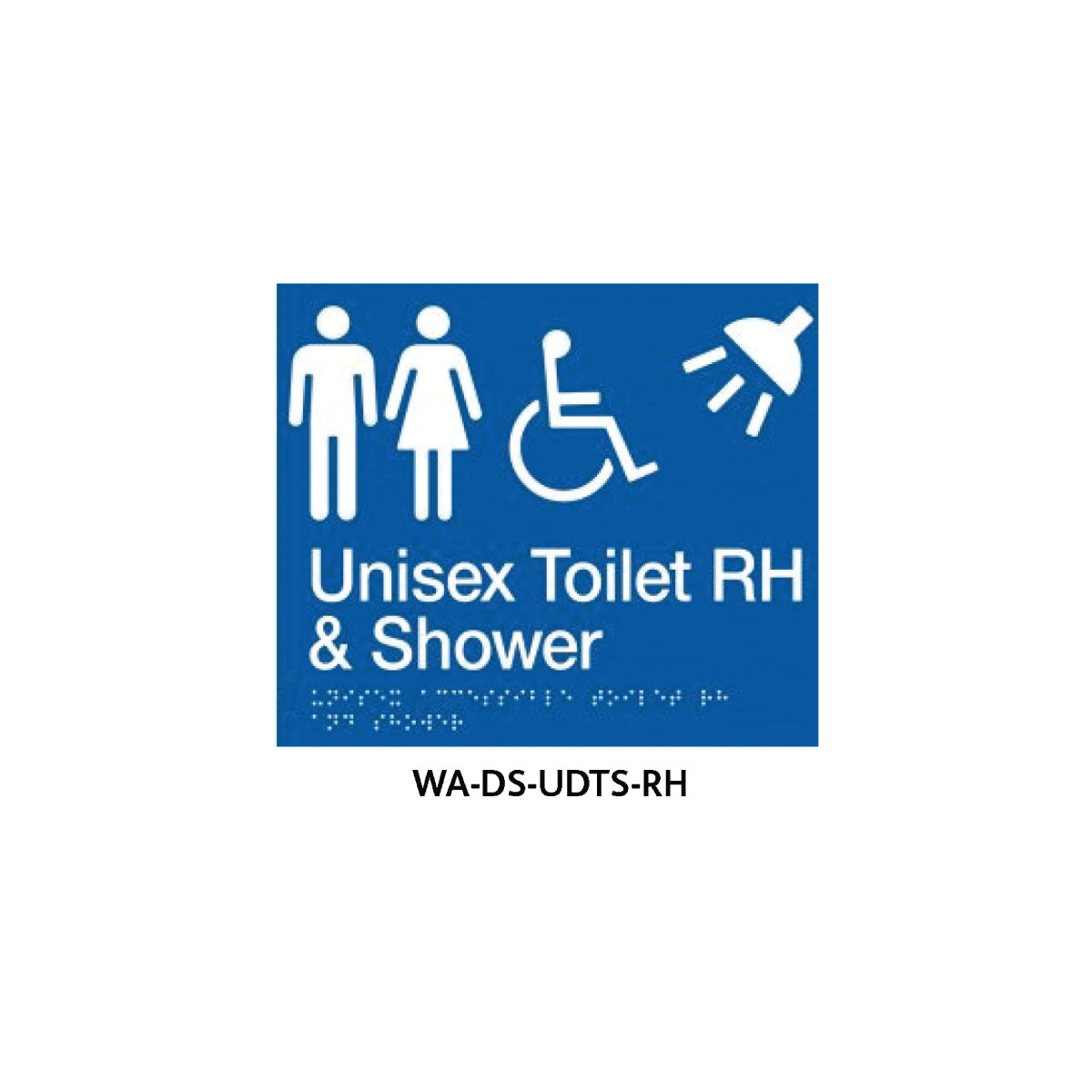 Braille Sign Unisex Disabled Toilet and Parent Room RHS (Blue) WA-DS-UDTS-RH
