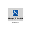 Braille Sign Unisex Disabled Toilet LHS (Silver) WA-SDS-DT-LH