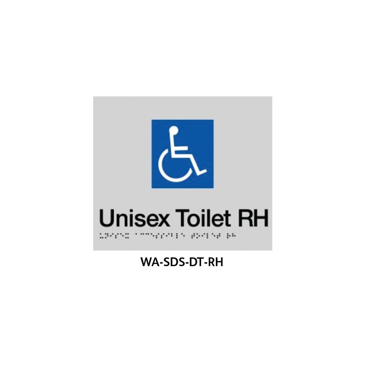 Braille Sign Unisex Disabled Toilet RHS (Silver) WA-SDS-DT-RH