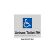 Braille Sign Unisex Disabled Toilet RHS (Silver) WA-SDS-DT-RH