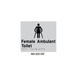 Braille Sign Female Ambulant Toilet (Silver) WA-SDS-FAT