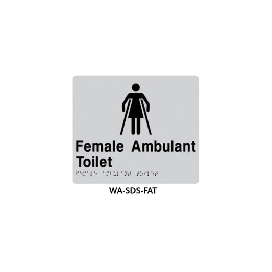 Braille Sign Female Ambulant Toilet (Silver) WA-SDS-FAT