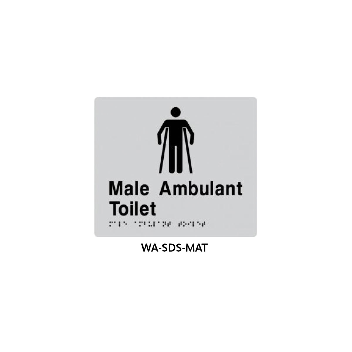 Braille Sign Male Ambulant Toilet (Silver) WA-SDS-MAT
