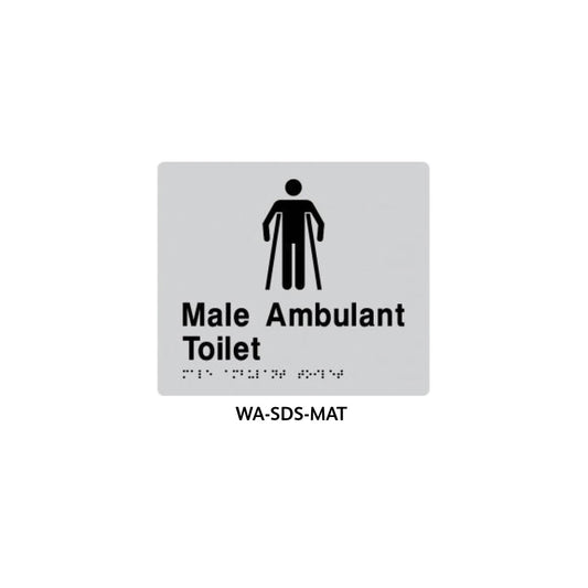 Braille Sign Male Ambulant Toilet (Silver) WA-SDS-MAT