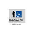 Braille Sign Male Disabled Toilet RHS (Silver) WA-SDS-MDT-RH