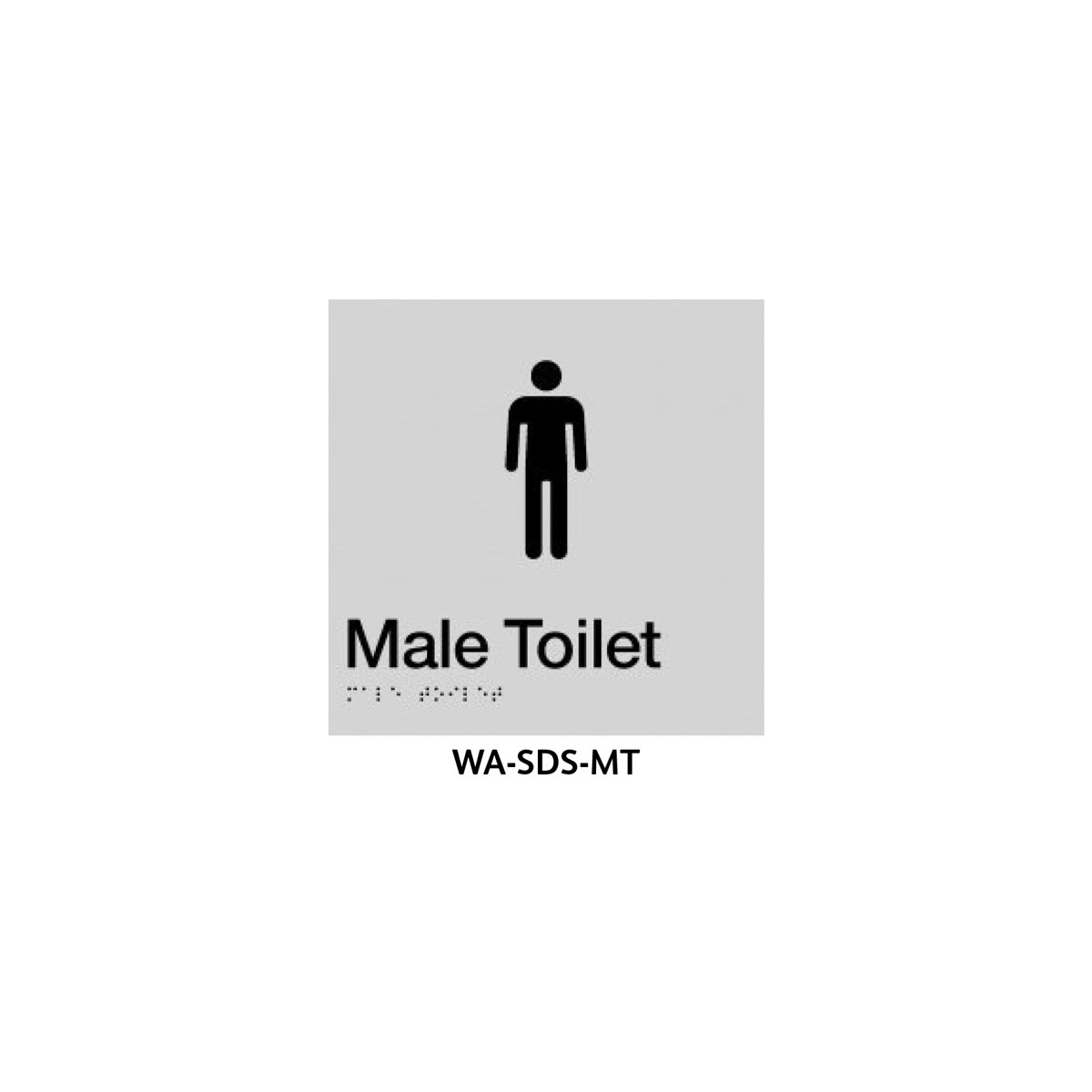 Braille Sign Male Toilet (Silver) WA-SDS-MT