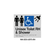 Braille Sign Unisex Disabled Toilet and Shower RHS (Silver) WA-SDS-UDTS-RH