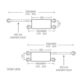 Wall Mounted Backrest With 400mm Extension