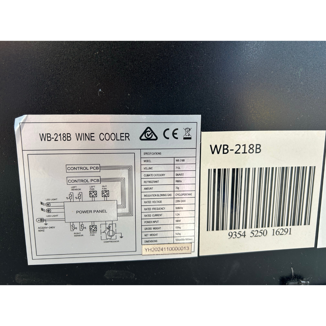 2NDs: Thermaster Dual Zone Two Door Premium Wine Cooler - WB-218B-QLD130