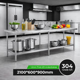 WB6-2100/A Stainless Steel Workbench