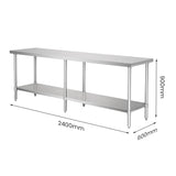 Modular System Stainless Steel Workbench - WB6-2400/A