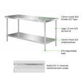 WB6-1800/A Stainless Steel Workbench
