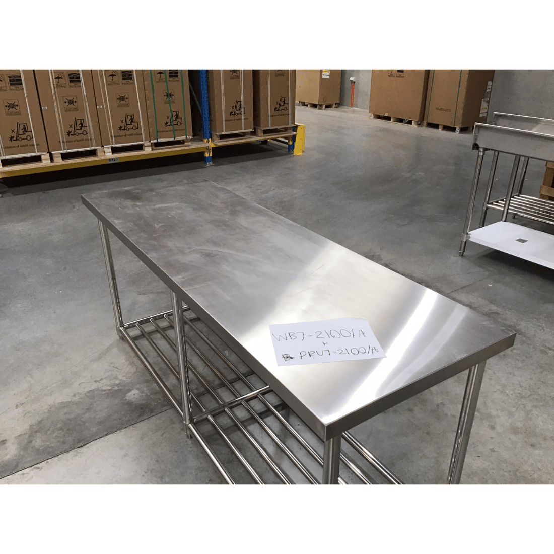2NDs: Modular System Stainless Steel Workbench + Pot Undershelf - WB7-2100/A-SA8-Aug