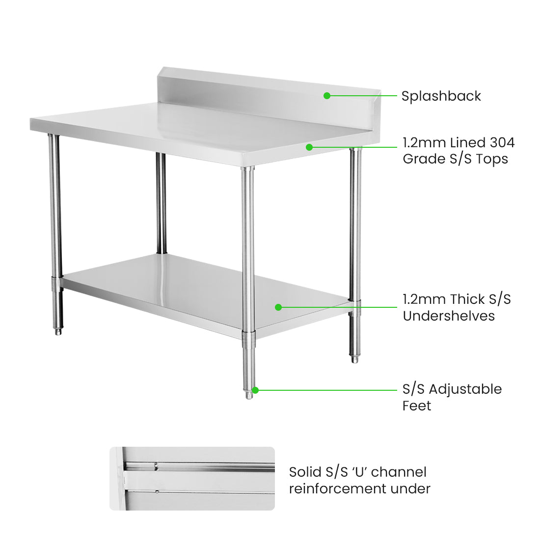 WBB7-1200/A Workbench with Splashback