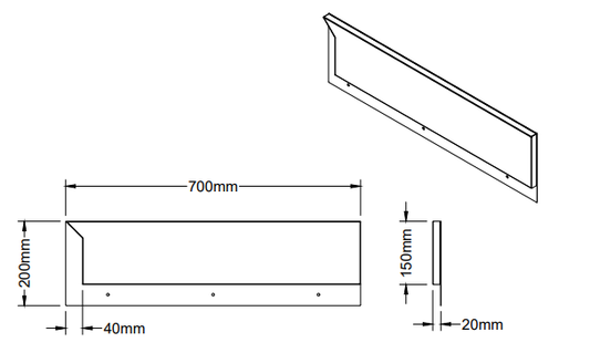 Modular Systems Splashback Extension for Premium 700 Series Bench WBB7-SB