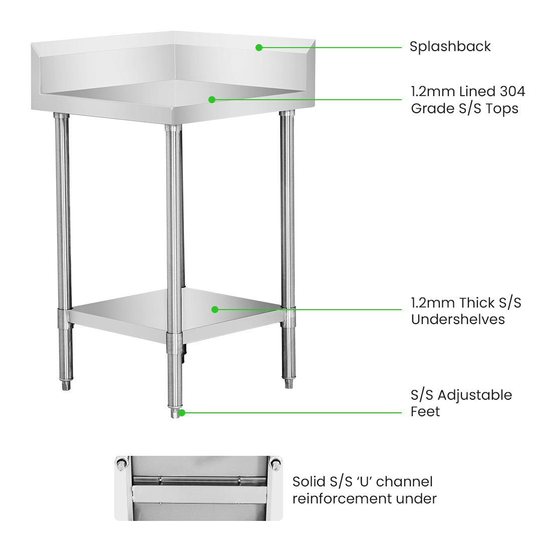 WBCB6-0600/A - Corner Workbench with 150mm Splashback & Undershelf