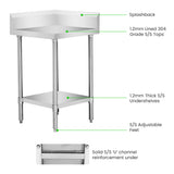 WBCB6-0600/A - Corner Workbench with 150mm Splashback & Undershelf