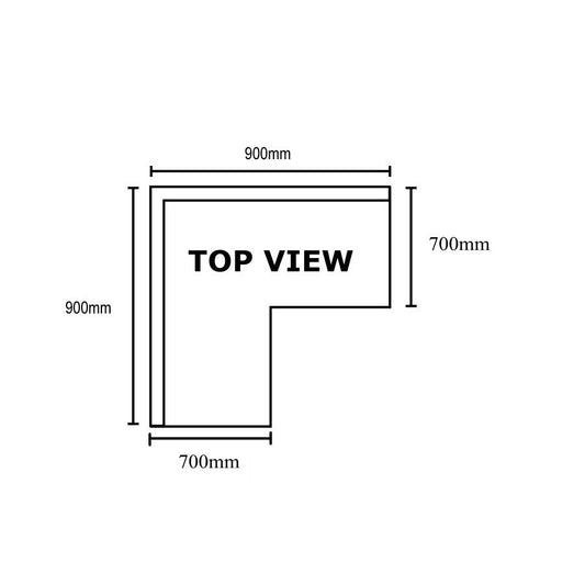 WBCB7-0900/A - Corner Workbench, 150mm Splashback & Undershelf 900x900x900mm