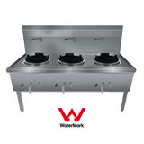 Gasmax Stainless Steel Waterless LPG Triple Wok Chimney Burner - WW-3LC