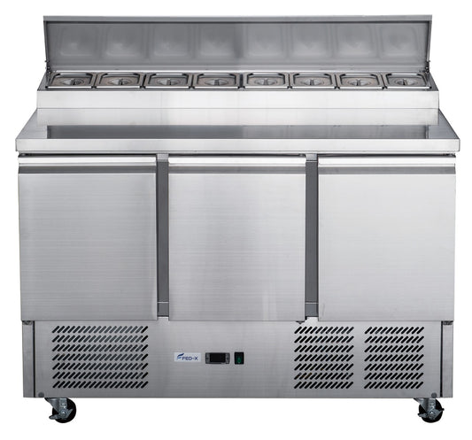 FED-X Three Door Salad Prep Fridge - XGNS1300D