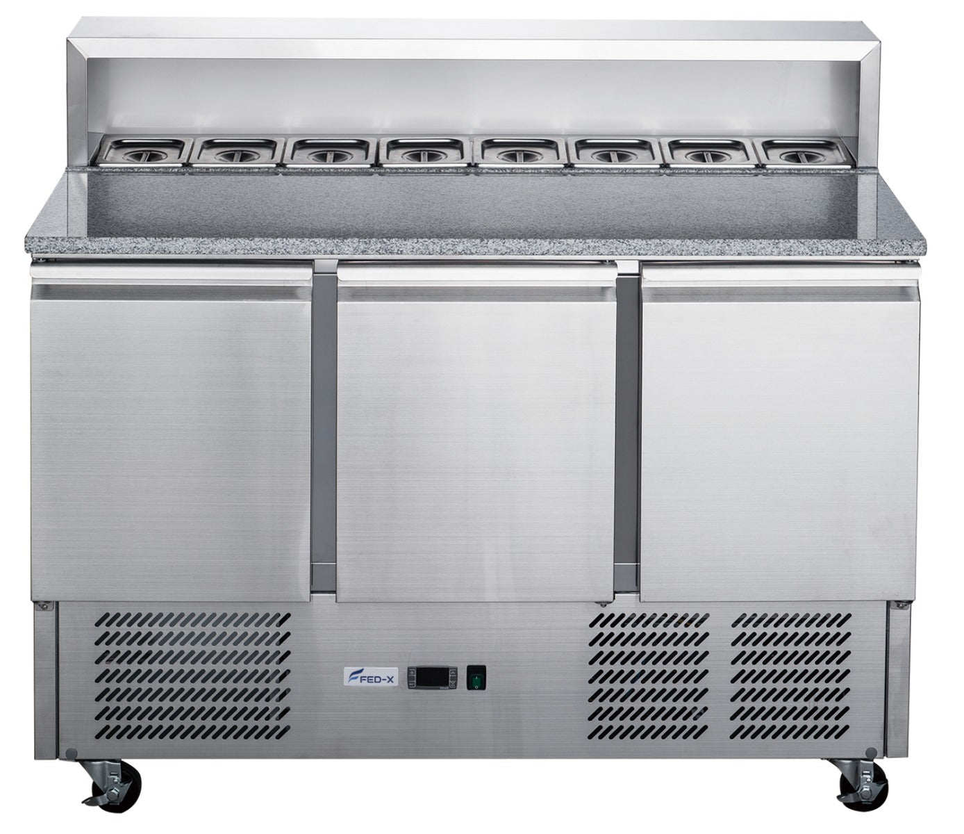 2NDs: FED-X Three Door Salad Prep Fridge with Marble Top - XGNS1300E-NSW2084