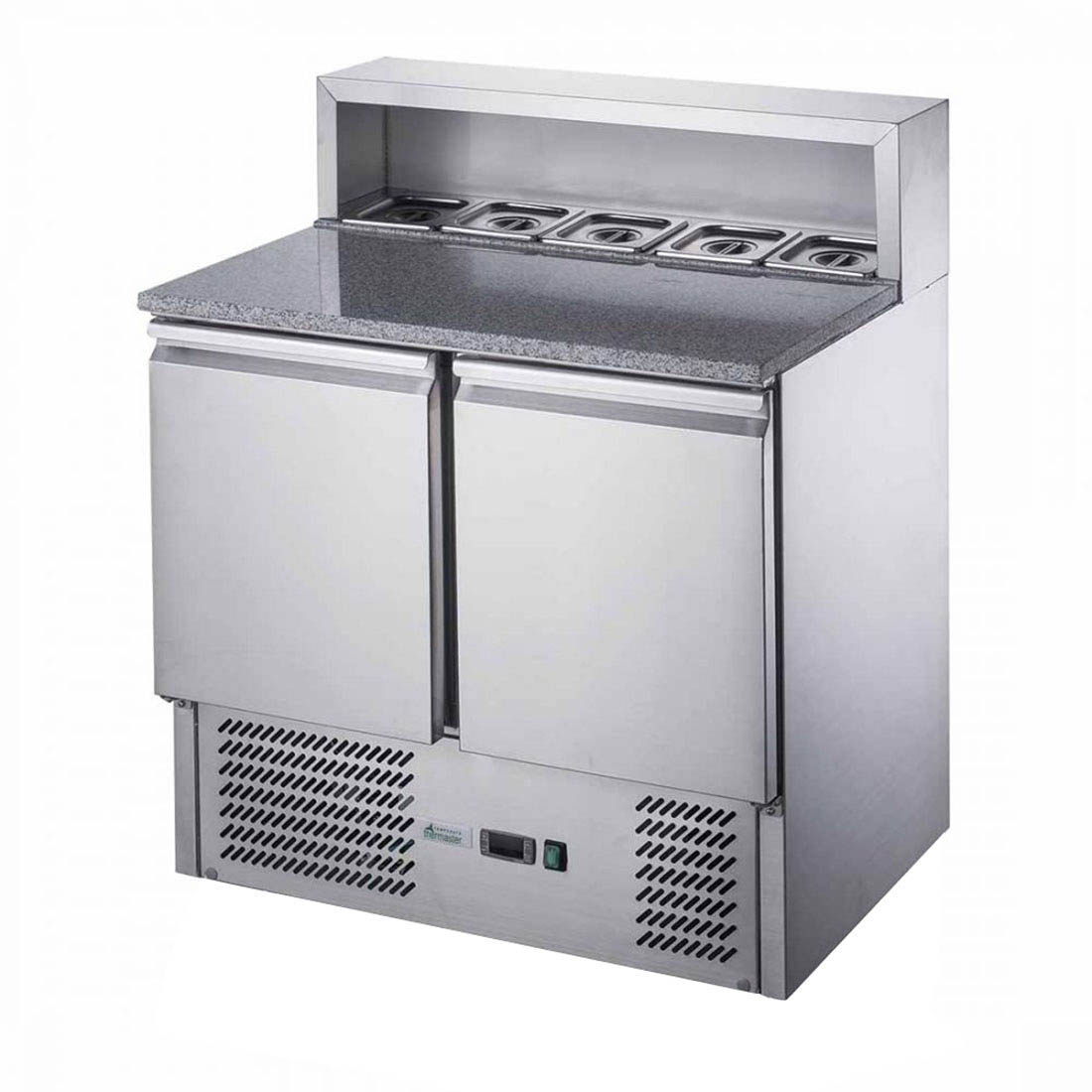 FED-X Two Door Salad Prep Fridge with Marble Top - XGNS900E