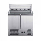 FED-X Two Door Salad Prep Fridge with Marble Top - XGNS900E