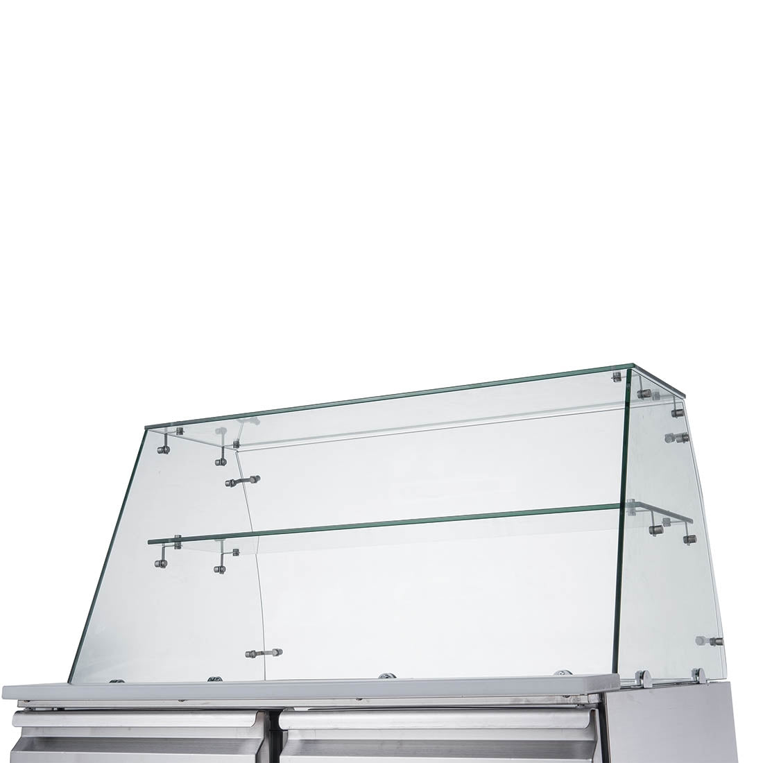 FED-X Two Door Salad Prep Fridge with Glass Top - XS900GC