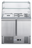 FED-X Two Door Salad Prep Fridge with Glass Top - XS900GC