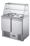 FED-X Two Door Salad Prep Fridge with Glass Top - XS900GC