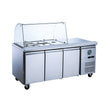 2NDs: FED-X Three Door Salad Prep Fridge with Curve Glass Top - XTHP3100SALGC-NSW2161