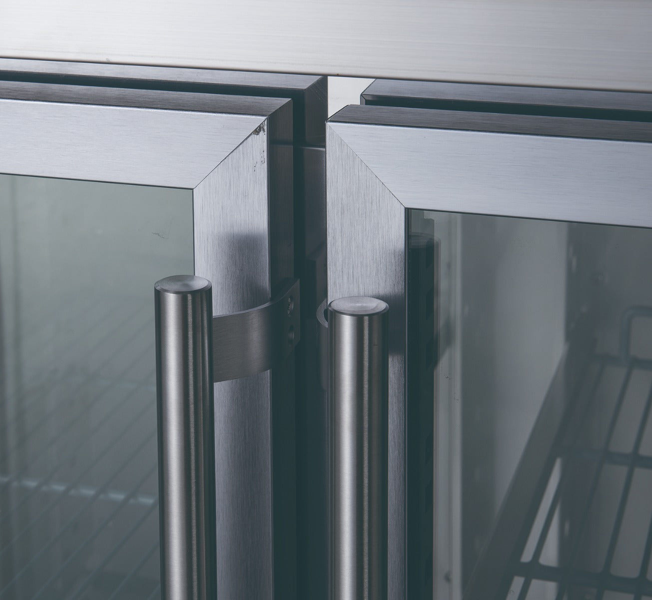 FED-X Two Glass Door Bench Fridge Stainless Steel - XUB6C13G2V