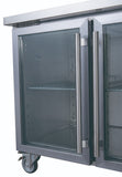 FED-X Three Glass Door Bench Fridge Stainless Steel - XUB6C18G3V