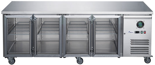 FED-X Four Glass Door Bench Fridge  - XUB7C22G4V