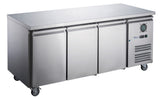 FED-X Stainless Steel Three Door Bench Freezer - XUB7F18S3V