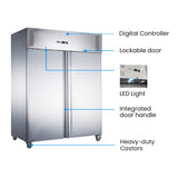 FED-X S/S Two Full Door Upright Fridge - XURC1200SFV