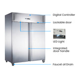 FED-X S/S Two Full Door Upright Fridge - XURC1200SFV