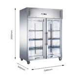 FED-X S/S Two Full Glass Door Upright Fridge - XURC1200G2V