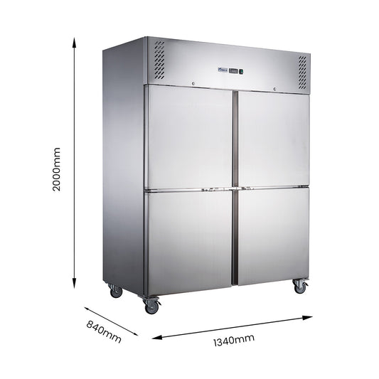 FED-X S/S Split Four-Door Upright Freezer - XURF1200S2V