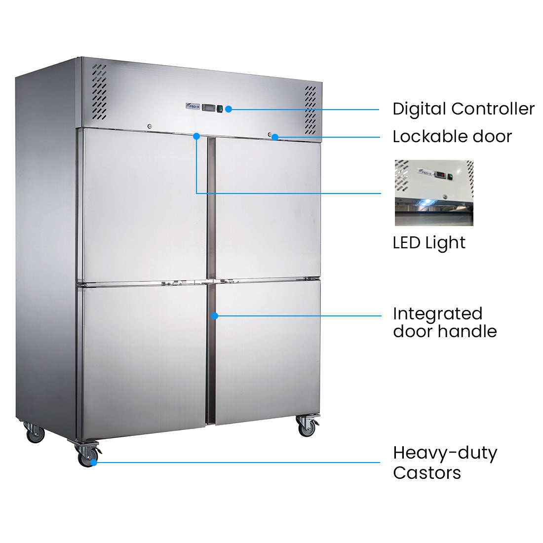 FED-X S/S Four Door Upright Freezer - XURF1200S2V