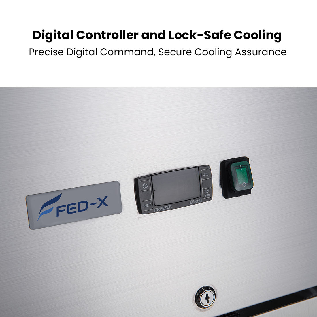 FED-X S/S Two Full Glass Door Upright Fridge - XURC1410G2V