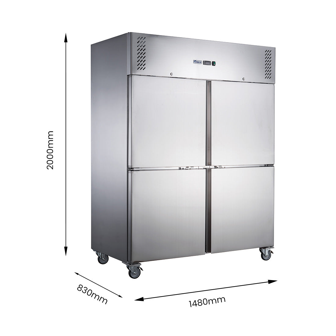 FED-X S/S Four Door Upright Fridge - XURC1410S2V