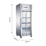 FED-X S/S Full Glass Door Upright Freezer - XURF600G1V