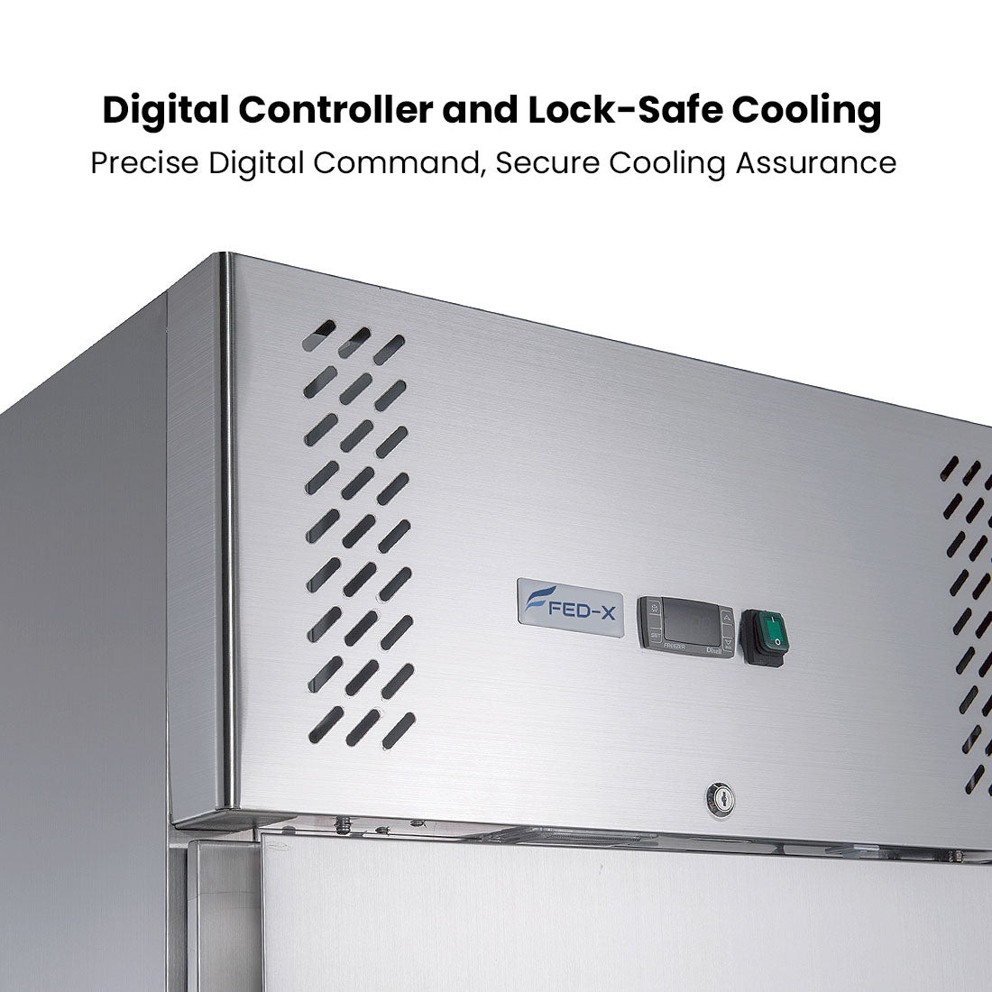 FED-X S/S Two Door Upright Fridge - XURC600S1V