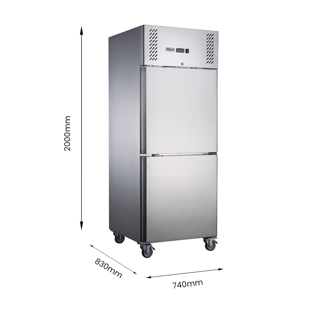 FED-X S/S Two Door Upright Fridge - XURC650S1V