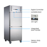 FED-X S/S Two Door Upright Fridge - XURC650S1V